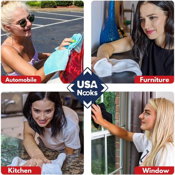 12-Pack Gray Microfiber Cleaning Cloths Ultra Soft Lint Free Multipurpose Towels - Picture 9 of 13